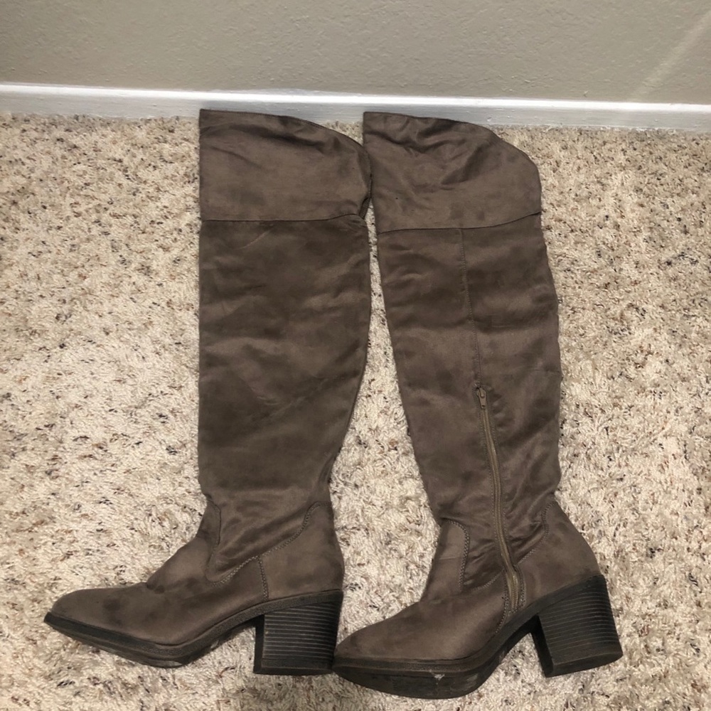 Brow knee high boots